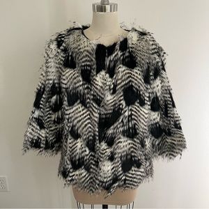 Revolve BSABLE Faux Fur Jacket XS Chelsea Black Feather